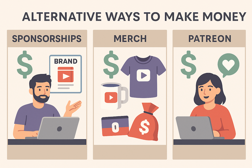 Alternative Ways to Make Money on YouTube (Sponsorships, Merch, Patreon)