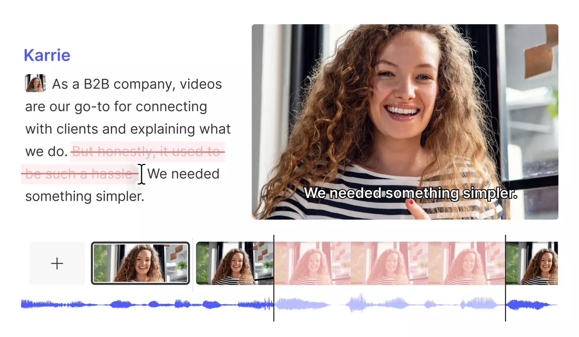 Descript transcript-based audio and video editor