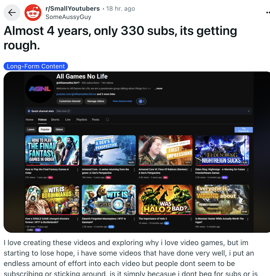 reddit post